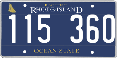 RI license plate 115360