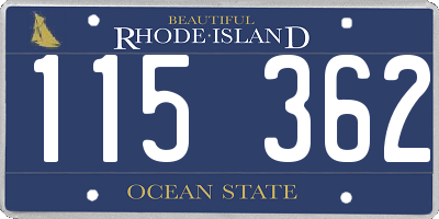RI license plate 115362