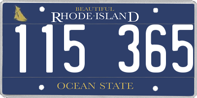 RI license plate 115365