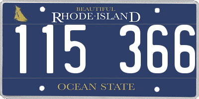 RI license plate 115366