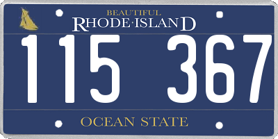 RI license plate 115367