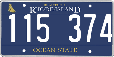 RI license plate 115374