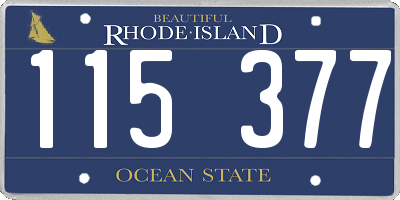 RI license plate 115377