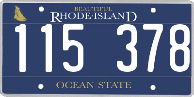 RI license plate 115378