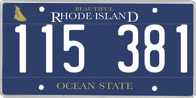 RI license plate 115381
