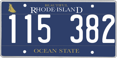 RI license plate 115382