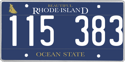 RI license plate 115383