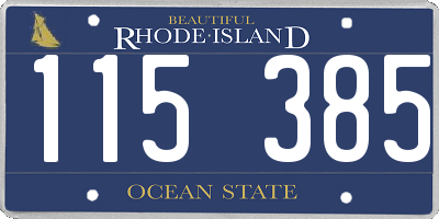 RI license plate 115385