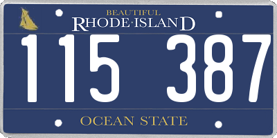 RI license plate 115387