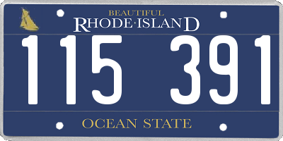 RI license plate 115391