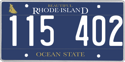RI license plate 115402