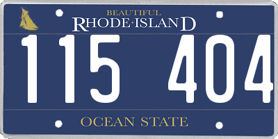 RI license plate 115404