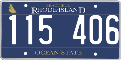 RI license plate 115406