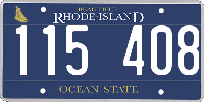 RI license plate 115408
