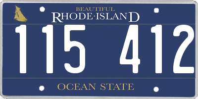 RI license plate 115412