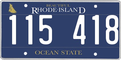 RI license plate 115418