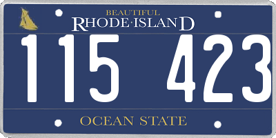 RI license plate 115423