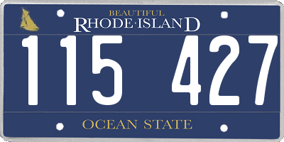 RI license plate 115427