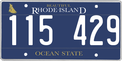 RI license plate 115429