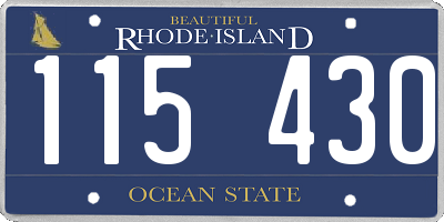 RI license plate 115430