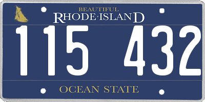 RI license plate 115432