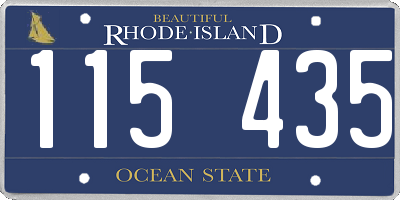 RI license plate 115435