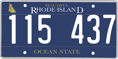 RI license plate 115437