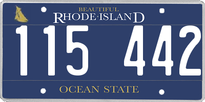 RI license plate 115442