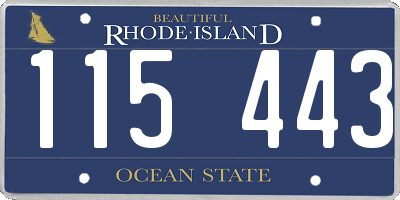 RI license plate 115443