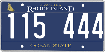 RI license plate 115444