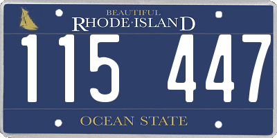 RI license plate 115447