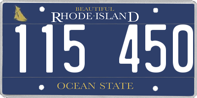 RI license plate 115450