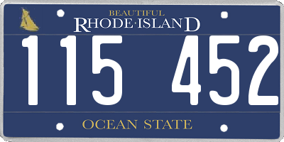 RI license plate 115452