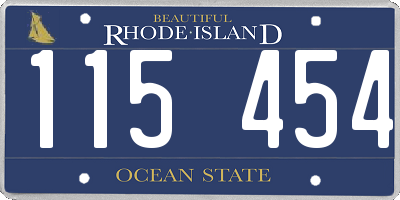 RI license plate 115454