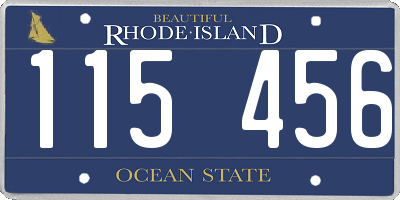 RI license plate 115456