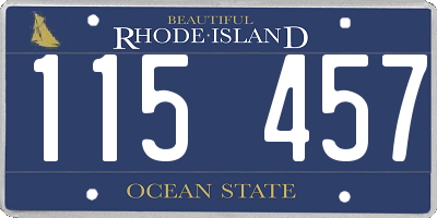 RI license plate 115457