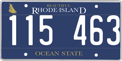 RI license plate 115463