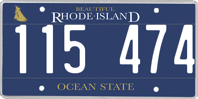 RI license plate 115474