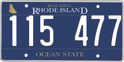 RI license plate 115477
