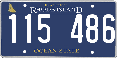 RI license plate 115486
