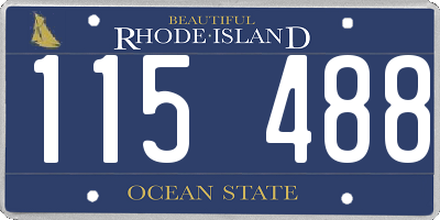 RI license plate 115488