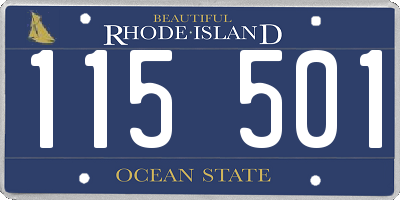 RI license plate 115501