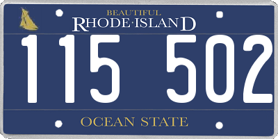 RI license plate 115502