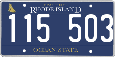 RI license plate 115503
