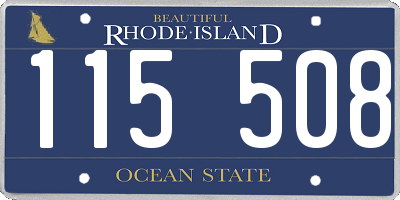 RI license plate 115508