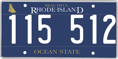 RI license plate 115512