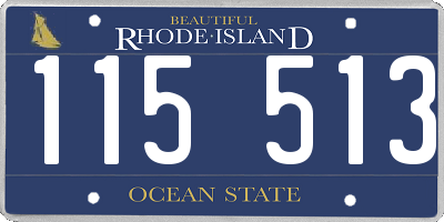 RI license plate 115513