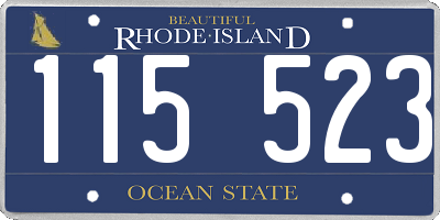 RI license plate 115523