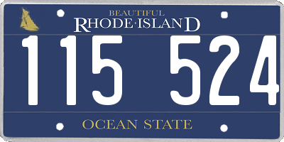 RI license plate 115524
