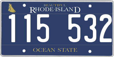 RI license plate 115532